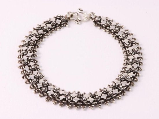 Fijn bewerkte zilveren schakelarmband afbeelding 1