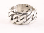 Zware zilveren ring met gourmet schakels afbeelding 1