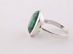 Ovale zilveren ring met smaragd afbeelding 2