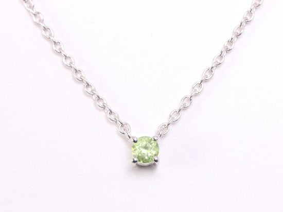 Fijne zilveren anker ketting met peridoot afbeelding 1