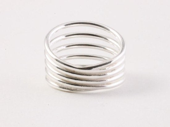 Fijne opengewerkte spiraalvormige zilveren ring afbeelding 4