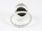 Bewerkte zilveren ring met onyx afbeelding 3