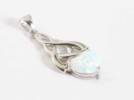 Opengewerkte zilveren hanger met welo opaal afbeelding 2