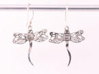 Fijne zilveren libelle oorbellen met 18k gouden decoratie afbeelding 3