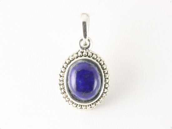 Fijne bewerkte zilveren hanger met lapis lazuli afbeelding 1
