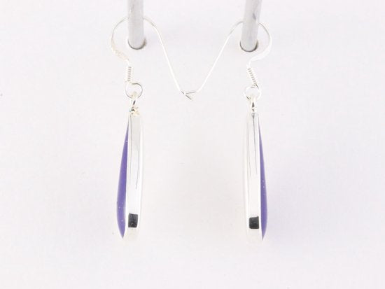 Druppelvormige zilveren oorbellen met lapis lazuli afbeelding 2