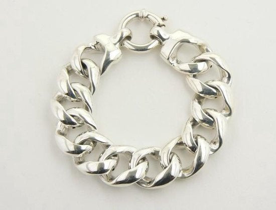 Zilveren armband met grote gourmetschakels afbeelding 1
