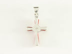 Fijne zilveren kruishanger met carneool en marcasiet afbeelding 4