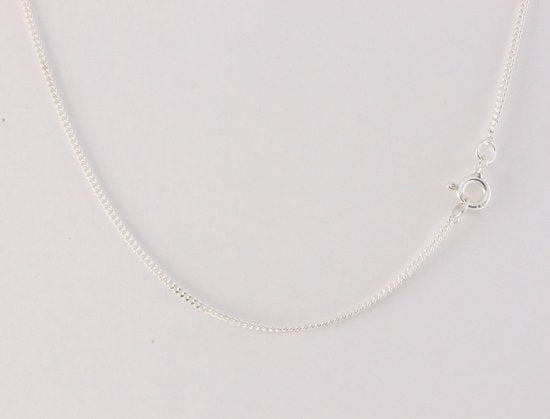 Zilveren vlinder hanger met blauwe en witte parelmoer aan ketting afbeelding 5