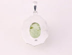 Bewerkte zilveren hanger met prehniet afbeelding 3