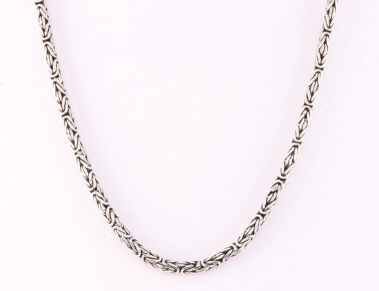 Fijne zilveren ketting met koningsschakel afbeelding 4