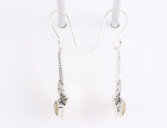 Bewerkte zilveren oorbellen met citrien afbeelding 2