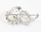 Hoogglans zilveren broche met parels en witte topaas afbeelding 4