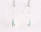 Druppelvormige zilveren oorbellen met groene agaat afbeelding 4