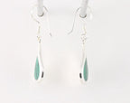 Druppelvormige zilveren oorbellen met malachiet afbeelding 2