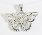 Opengewerkte zilveren vlinder hanger afbeelding 1