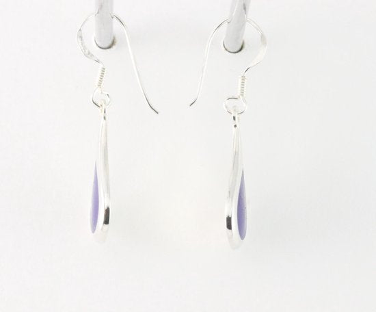 Druppelvormige zilveren oorbellen met lapis lazuli afbeelding 2