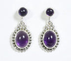 Bewerkte zilveren oorstekers met amethist afbeelding 1