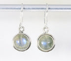 Fijne ronde zilveren oorbellen met labradoriet afbeelding 1