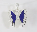 Fijne zilveren vlinder hanger met lapis lazuli afbeelding 1