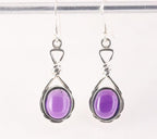 Geknoopte zilveren oorbellen met amethist afbeelding 1