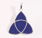 Zilveren triquetra hanger met lapis lazuli afbeelding 1