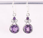 Opengewerkte zilveren oorbellen met amethist afbeelding 1