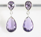 Zilveren oorstekers met amethist afbeelding 1
