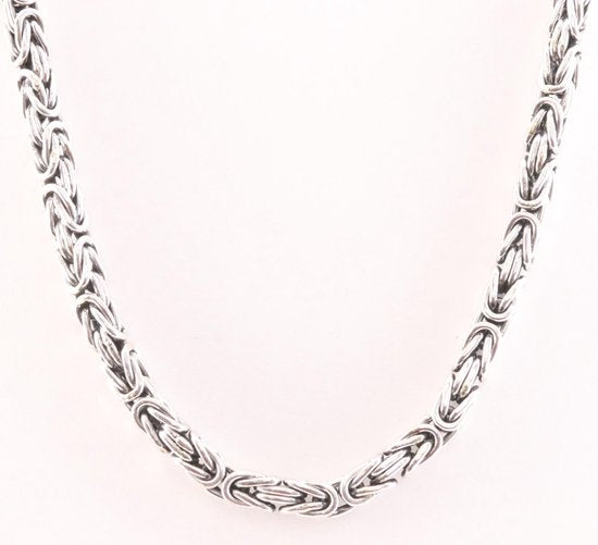 Zware zilveren ketting met koningsschakels afbeelding 3