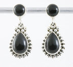 Bewerkte zilveren oorstekers met onyx afbeelding 1