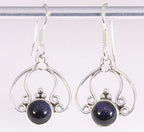 Opengewerkte zilveren oorbellen met blauwe zonnesteen afbeelding 1