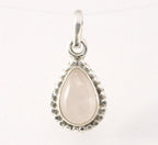 Fijne bewerkte druppelvormige zilveren hanger met rozenkwarts afbeelding 1