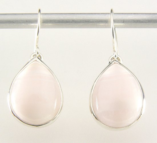 Zilveren oorbellen met roze aragoniet afbeelding 1