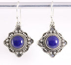 Bewerkte zilveren oorbellen met lapis lazuli afbeelding 1