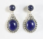 Bewerkte zilveren oorstekers met lapis lazuli afbeelding 1