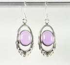 Opengewerkte zilveren oorbellen met amethist afbeelding 1