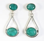 Opengewerkte zilveren oorstekers met smaragd afbeelding 1