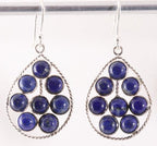 Opengewerkte zilveren oorbellen met lapis lazuli afbeelding 1