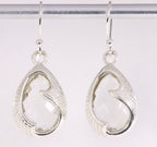 Bewerkte zilveren oorbellen met bergkristal afbeelding 4