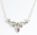 Fijne zilveren ketting met robijn afbeelding 1