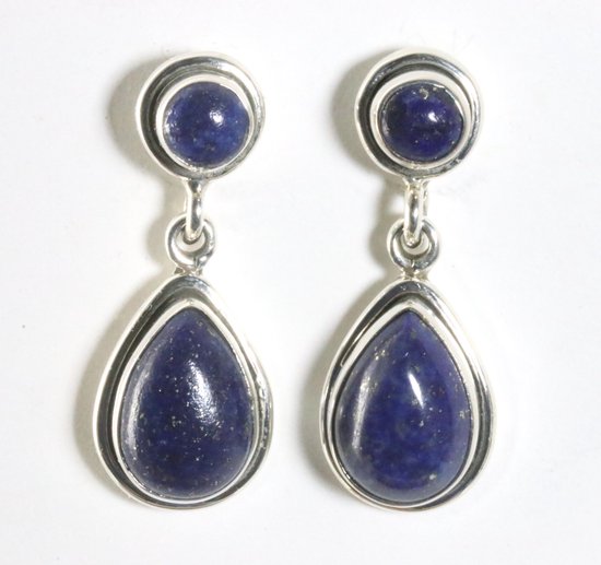 Zilveren oorstekers met lapis lazuli afbeelding 1