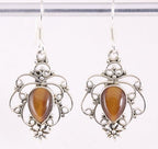 Opengewerkte zilveren oorbellen met tijgeroog afbeelding 1