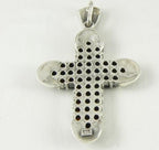 Zilveren kruishanger met granaat en marcasiet afbeelding 2