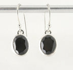 Zilveren oorbellen met zwarte spinel afbeelding 1