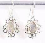 Fijne opengewerkte zilveren oorbellen met labradoriet afbeelding 1