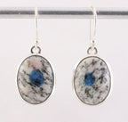 Ovale zilveren oorbellen met K2 jaspis afbeelding 1