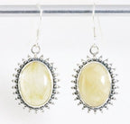 Bewerkte zilveren oorbellen met gouden rutielkwarts afbeelding 1