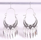 Fijne bewerkte zilveren filigrein oorringen afbeelding 1