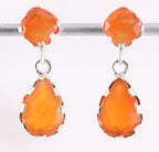 Bewerkte zilveren oorstekers met carneool afbeelding 1