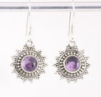 Fijne bewerkte zilveren oorbellen met amethist afbeelding 1